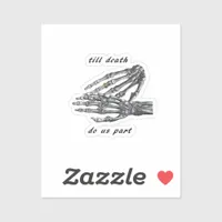 Till Death Do Us Part Skeleton Hands (Cream) Class Sticker