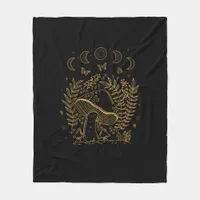 Goblincore Aesthetic Academia Cottagecore Mushroom Fleece Blanket