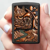 Futuristic Bike in Leather Design Zippo Lighter