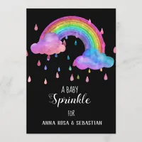 *~* Clouds Rainbow Rain Drops  Sprinkle Invitation