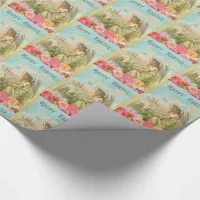 Happy Easter Vintage Angel and Lamb Gift Wrap