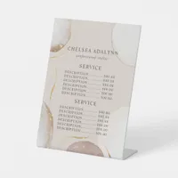 Abstract Watercolor Luxury Gold Service Price Pedestal Sign