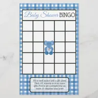 Blue Plaid Elephant Themed baby shower games Flyer