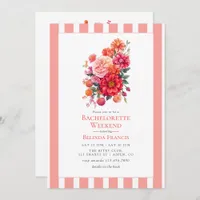 Bright Floral Bachelorette Weekend Itinerary Invitation