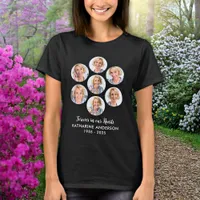 Modern Memorial Custom 7 Photo Collage Funeral T-Shirt