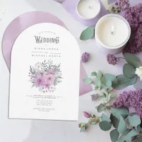 Watercolor Bouquet Wedding Lilac Arch ID654 Invitation