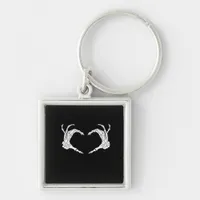 Skeleton Heart Hands Classic Keychain