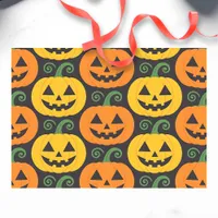 Happy Halloween Jack-O'-Lanterns & Swirling Vines Tissue Paper