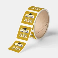 Class of YOUR COLORS  Black Grad Cap  Square Sticker