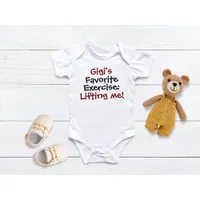 Gigi's Favorite Exercise: Customized Grandma Baby Bodysuit