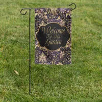 Colorful,Extravagant,Purple and Gold  Garden Flag
