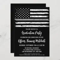 Correctional Officer Thin Gray Line Graduation Invitation