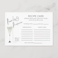 Modern Pearls Prosecco Recipe Card Bridal Shower