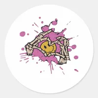 Skeleton Hand Heart Show Classic Classic Round Sticker