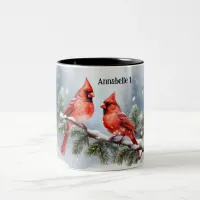 Christmas Cardinals in the Snow 2 Mug