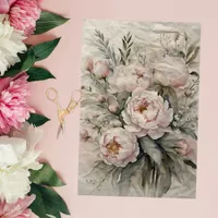 Elegant Bouquet of Blush Pink Peony Flowers Tissue Paper