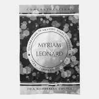 Elegant 70th Platinum Wedding Anniversary Kitchen Towel