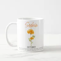 October Personalized Birth Flower Coffee Mug