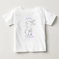 Baby's first Easter with cute bunny purple Baby T-Shirt