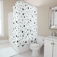 Black and White Polka Dots    Shower Curtain