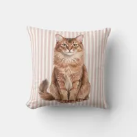 Somali Cat Watercolor Pillow