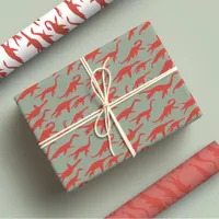 Bright & Whimsical Modern Red Loch Ness Monster Wrapping Paper Sheets