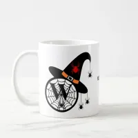 Monogram W Halloween Witch Spiders Your Name Coffee Mug