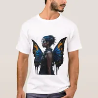 Fantasy Woman and Butterfly Wings AI Art T-Shirt