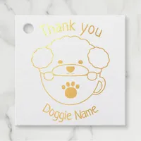 Cupoodle Wood Art Stamp Foil Favor Tags
