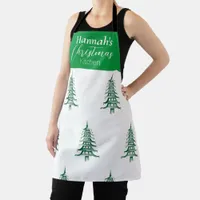 Green Pagoda Custom Christmas Tree Apron