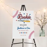 Rookie of the Year Baseball 1st Birthday Party Foam Board