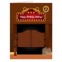 Giant Wild West Cowboy Themed Birthday add photo Card