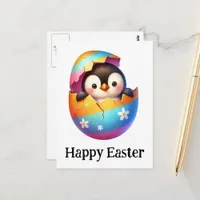 Adorable Funny Cute Easter Baby Penguin Postcard