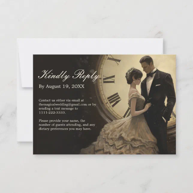 Timeless Love | Vintage Theme Wedding RSVP Card