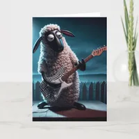 Sheep Playing Guitar  Card