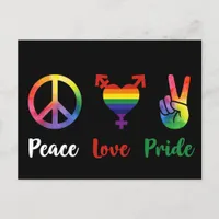 Peace Love Pride Postcard