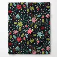 Botanical Christmas Floral Pattern Fabric