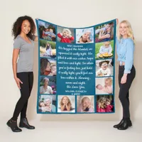 Best GRANDMA Ever Modern Personalized 14 Photo Fleece Blanket