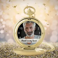 Custom photo memorial forever in my heart male pocket watch