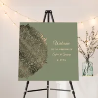 Sage Green and Gold Wedding Welcome Elegant Luxury Foam Board