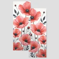 Red Poppy Type Flowers Illustration Two-sided Bookmarks