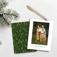 BUDGET Green Gold Simple Merry Christmas Photo