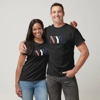 New York City Stars And Stripes NYC Black Matching T-Shirt