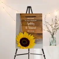 Rustic Sunflower and Veil Country Barn Wedding Foam Board