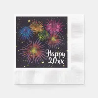 Happy New Year Fireworks and Stars Party Napkins