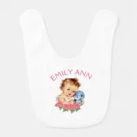 Personalized  Vintage Baby Girl Bib