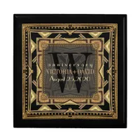 Ariana Art Deco Black Gold Wedding Anniversary Box