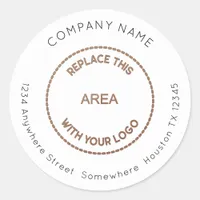 Company Name Logo Return Name Address Classic Round Sticker