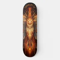 Mythical Phoenix with Tribal Patterns Dark Fantasy Skateboard