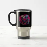 American Traditional Skeleton Holding Hands Tattoo Travel Mug